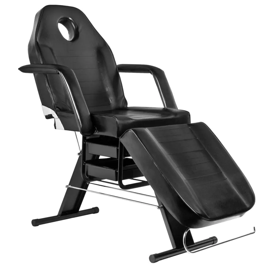 Scaun cosmetic A202 cu tăvi, si rola hartie,negru