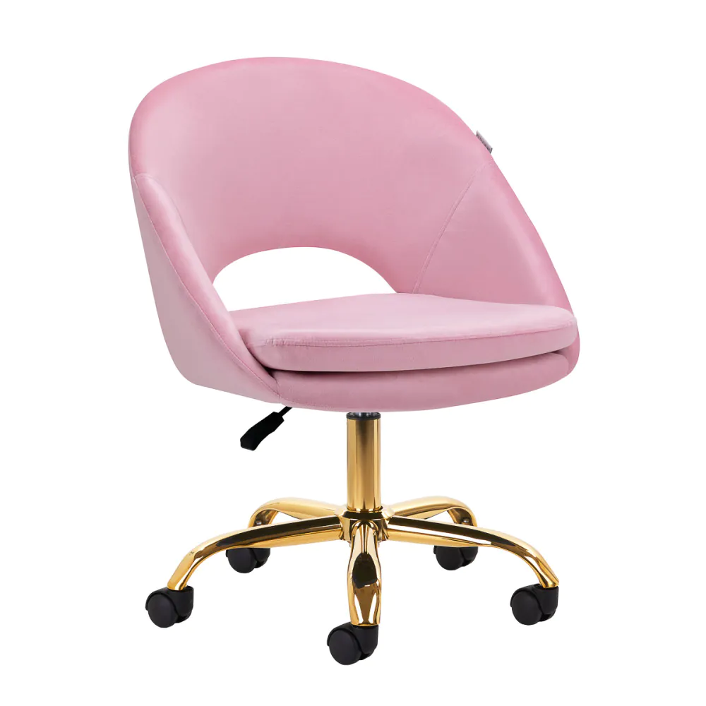 Scaun rotativ 4Rico QS-MF18G, catifea roz