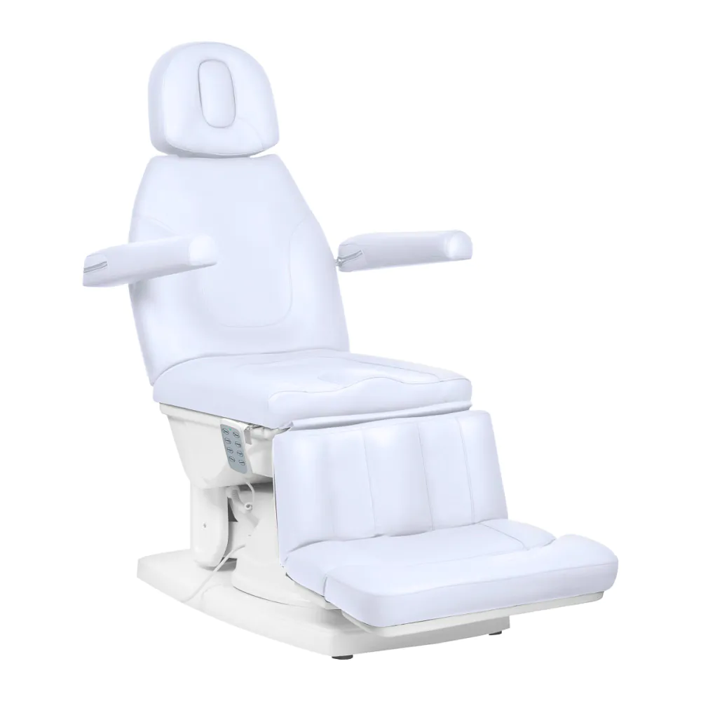 Scaun cosmetic electric pentru podologie Kate 4, alb rece